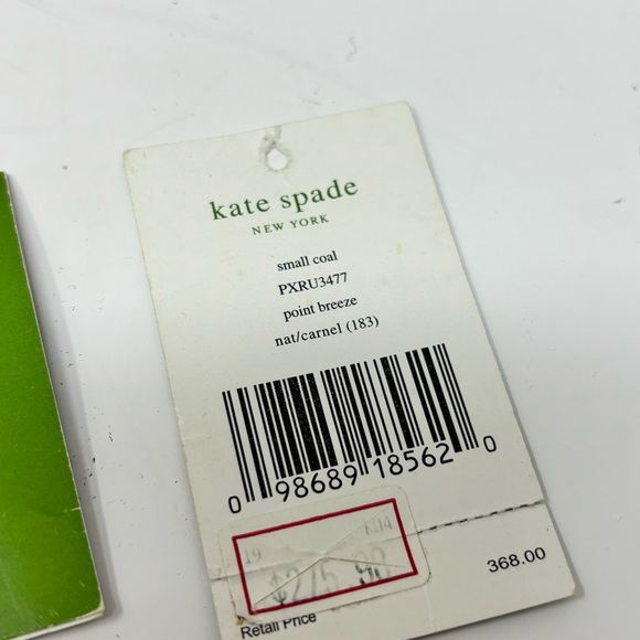 KATE SPADE Women’s Beige Red POINT BREEZE Coal Straw Tote Bag Large Bow 12” X 8” - Picture 12 of 13